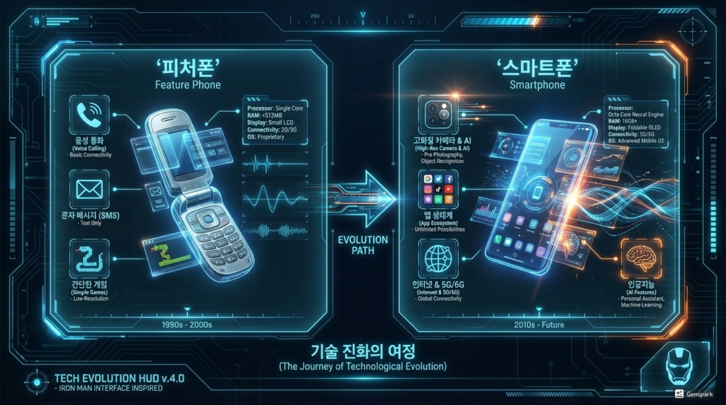 과거 피처폰 모토로라와 초기 스마트폰